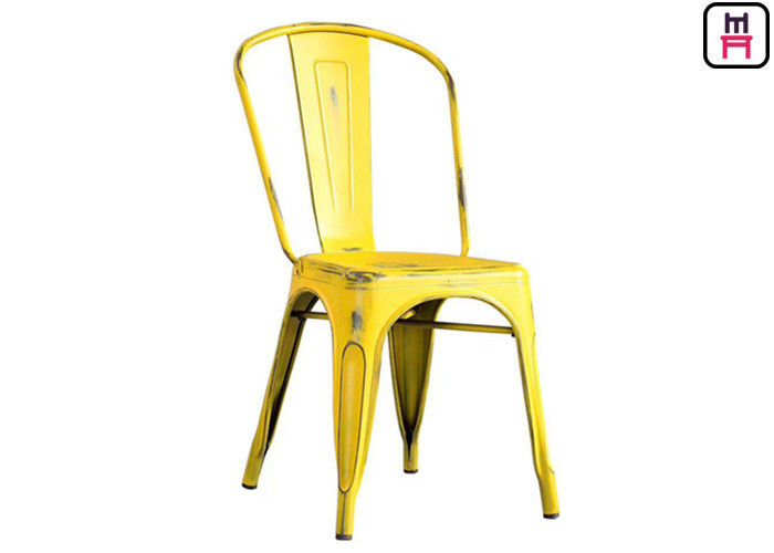 antique finish metal restaurant chairs arm armless vintage tolix
