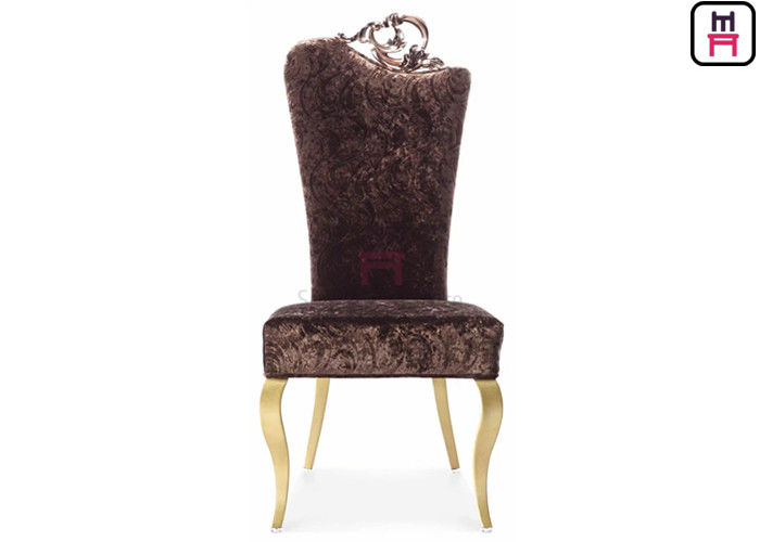 Carved Upholstered Armless Wedding Banquet Chairs Mid Century Luxury Style