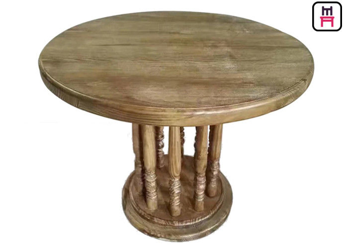 Rustic Wood Top Commercial Restaurant Tables Roman Column Vintage Rustic Wood Top Commercial Restaurant Tables Roman Column Vintage Round Dining Table