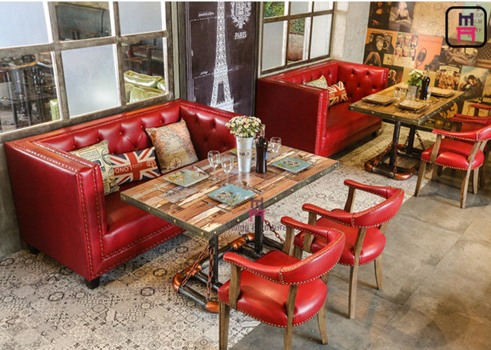 red leather booth