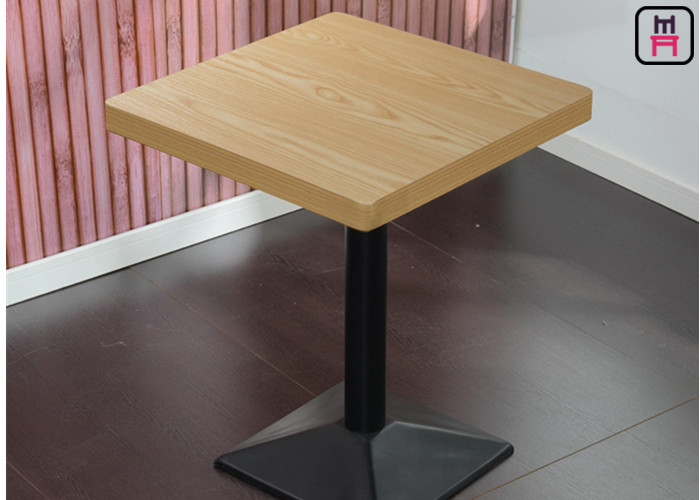 Melamine Faced Chipboard Restaurant Dining Table Oak Wood