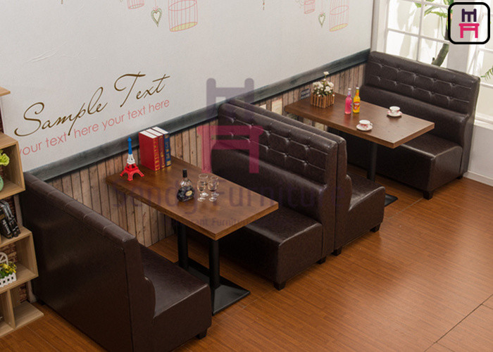 Durable Modern Commercial Booth Seating Brown Leather Roll Back For Durable Modern Commercial Booth Seating Brown Leather Roll Back For Hotel Coffee House