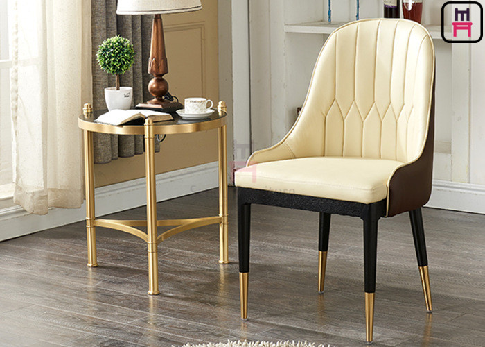 Luxury Durable Leather Upholstered Wood Restaurant Chairs For 5 Star Hotel