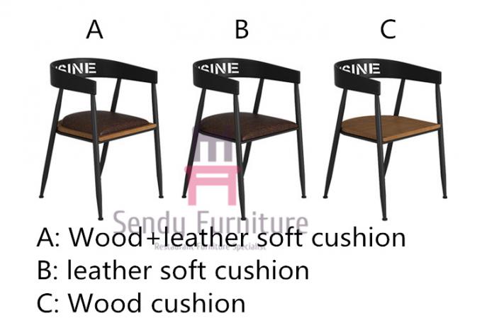 Bar Cafe Commercial Metal Chair With Wood Seat , Industrial Style Dining Chairs