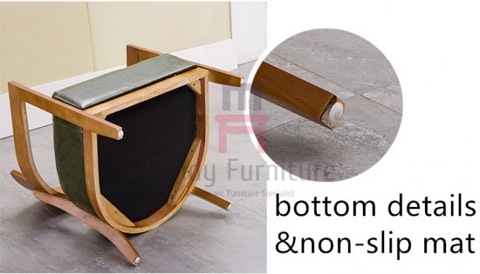 Solid Wood Black Brown Leather Armchair , Single Wood Frame Sofa With Huge Arm