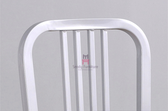 Aluminum Emeco Navy Stool Metal Outdoor Dining Chairs With Glossy Curved Back