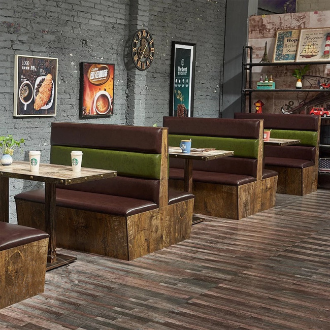 Industrial Style 3 Channels Bar Booth Seating Double Sided
