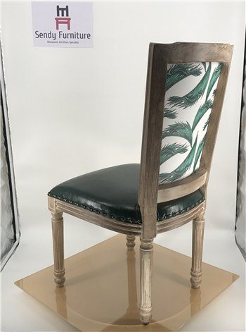 American Style Rustic Wood Restaurant Chairs High Back Arm