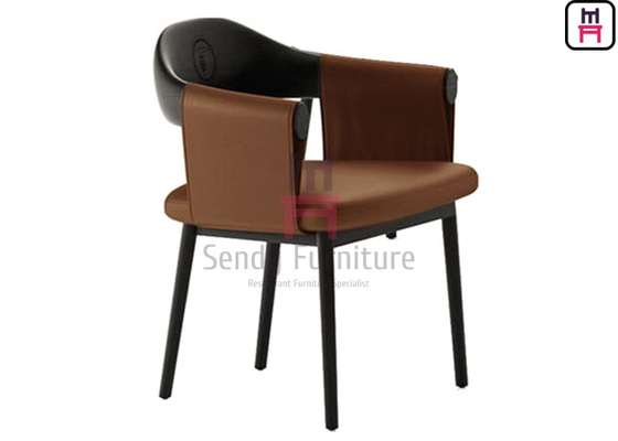 Buy Leather Upholstered Suspending Back Dining Chair with Armrests online manufacture
