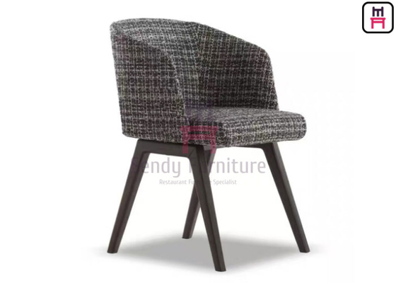 Buy Grey Fabric Upholstered Dining Chair With Armrests For Restaurant Use online manufacture
