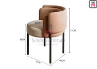 Double Layer Back Upholstered Arm metal Chair For Coffee Shop