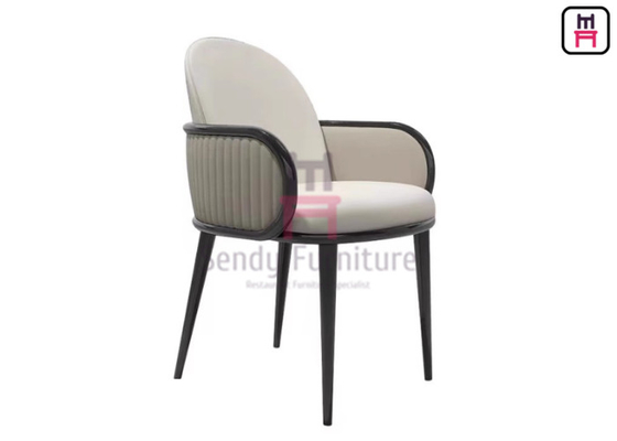 Buy Tufted Double Layer Back Wood Restaurant Chair With Armrests online manufacture