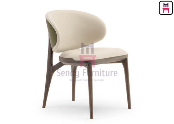Buy Shell Shape Upholstered Leather Chair With Ash Wood Structure online manufacture