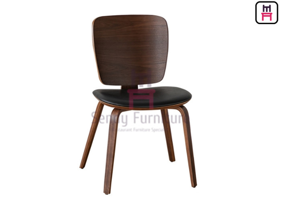 Buy Walnut Plywood Armless Dining Chair With Padded Seater For Restuarant Use online manufacture