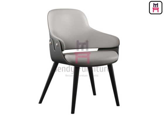 Buy Hollowed Out Back Metal Restaurant Chair With Leather Upholstered online manufacture