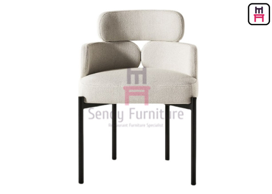 Buy OEM Upholstered Fabric Dining Chair With Armrests In Metal Frame online manufacture
