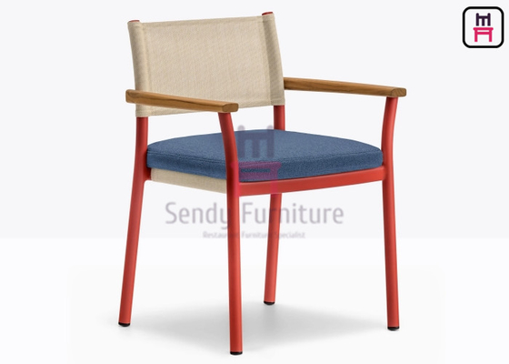 Buy Aluminum Frame Stackable Outdoor Dining Chair With Removable Cushion online manufacture
