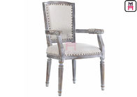 Classical Luxury Arm Metal Restaurant Chairs Aluminum Frame Round Back For Wedding