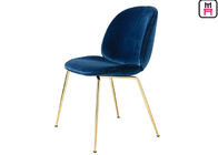 Red Blue Velvet Beetle Lounge Chair , Dining Room Chairs With Metal Legs 