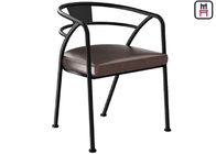 Loft Design Industrial Style Metal Restaurant Chairs With Leather Seats Arm Chair