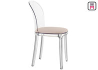 Wedding Armless Clear Ghost Chair Fabric Seats W41 * D41 * H80cm / SH46cm