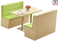 2 Channles Back Wood Restaurant Booth , Double Face Upholstered Banquette Seating
