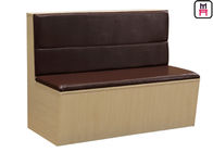 2 Channles Back Wood Restaurant Booth , Double Face Upholstered Banquette Seating