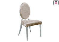Gold / Silver / Chrome Stainless Steel Restaurant Chairs Leather / Velvet Round Back