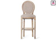 Classical Royal Round Back Bar Stool Fabric Lether Solid Wood For High Luxury Restsaurant