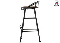Backrest Commercial Metal Bar Stools With Leather Seats / Hollowed - Out Design