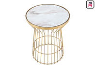 Gold Vertical Moulding Frame Stainless Steel Coffee Table Commercial Indoor Furniture