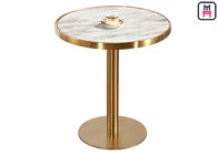 Coffee House / Home Classical Bar Height Pub Table With Gold Stainless Steel Base