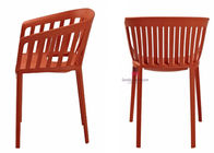 Nordic Style Plastic Restaurant Chairs Hollowed - Out Colorful Stackable