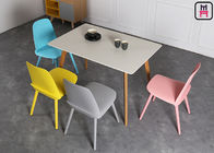 PP Made Armless Plastic Restaurant Chairs Contracted Colorful Nordic Design