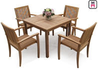 Rectangle / Round / Square Folding Table And Chairs Solid Wood Garden Furniture Sets 