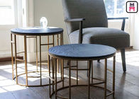 Nodric Design Wood Top Metal Base Coffee Table D45 * H45 Cm / D55 * H60 Cm