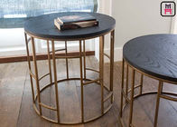 Nodric Design Wood Top Metal Base Coffee Table D45 * H45 Cm / D55 * H60 Cm
