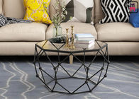 Gold / Black / White Stainless Steel Coffee Table Galaxy Hollowed - Out Hexagon Design