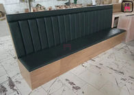 Straight Lines Leather Restaurant Wall Bench Seating Custom Size / Color Booth Sofa