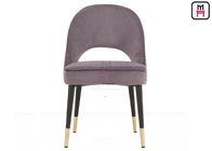 Velvet Upholstered Open Back Wood Restaurant Chairs With Gold Hardware