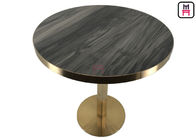 Round Shape Wood Grain Plywood with Golden Seam Dining Table