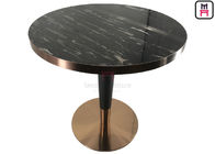 Black Natural Marble with Gapless Golden Seam Elegant Restaurant Dining Table