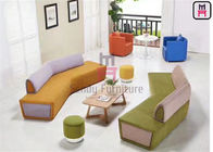 Bicolor Modern Upholstered Booth Bench Seating , Commercial Booth Sofa Seating