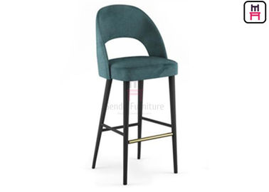 Buy Luxury Velvet Restaurant Bar Stools Open Back Wood Material For Home online manufacture