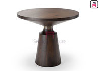 Modern Stainless Steel Coffee Table , Solid Wood Base Marble Circle Table 