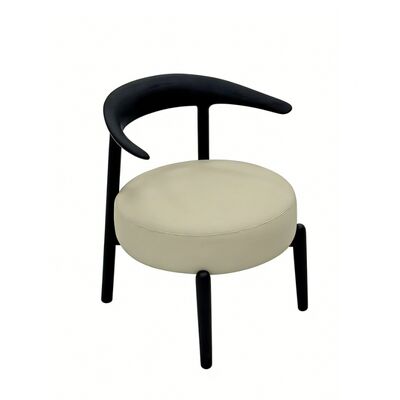 Buy Modern Ergonomic Ash Wood Dining Chair, Armless Curved Back, Thick Plush Cushion, Solid Wood Restaurant Chair for Home & Commercial Use, Black Finish online manufacture