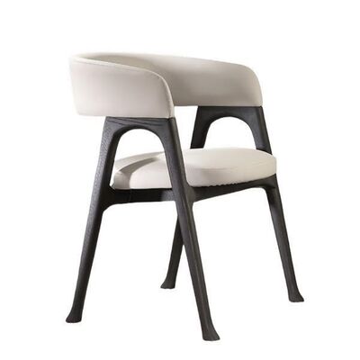 Buy Ergonomic Upholstered White Ash Chair, Soft Rounded Shape for Restaurant, Hotel, Cafe & Office Use online manufacture