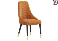 Custom Wood Restaurant Chairs Tufted Upholstered Micro Fiber Leather Armless Type High Back