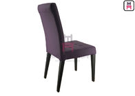 Purple Upholstered Leather Metal Kitchen Chairs With Square Pattern Stitching