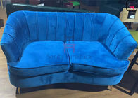 160cm Length Arc Shape Custom Booth Seating Velvet Upholstery Loveseat Wood Frame
